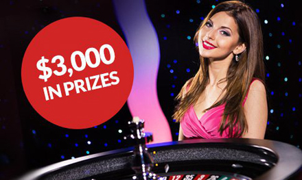 Live Roulette prize draw at Guts casino